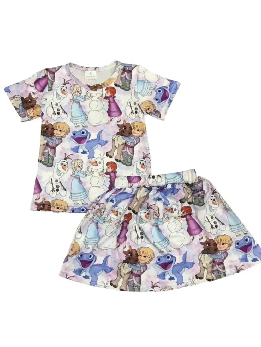 New Boutique Girls Frozen 2 Piece Skirt Set‎ Elsa Anna Olof Disney Parks Outfit